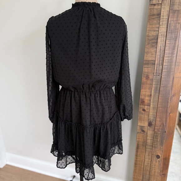 Black Tiered Ruffle‎ Mini Dress Size Small - Picture 2 of 10